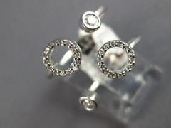 ESTATE WIDE .20CT DIAMOND 18K WHITE GOLD CLASSIC CIRCLE OF LIFE TENSION FUN RING