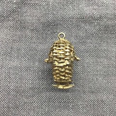 Vintage 9ct Yellow Gold Moses Basket Cradle Bassinet with Baby Charm London