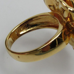 Ross Simons Sterling Silver Ring Gold Vermeil 3D Flower Vintage Size 7