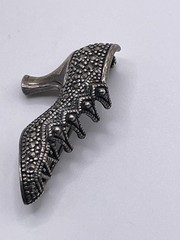 Vintage Sterling Shoe Pin Marcasite Silver Signed FAS