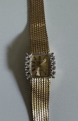 Vintage Gruen Precision 14K Gold Case 10 Diamonds Ladies Wristwatch