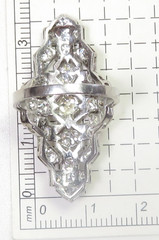 Antique Art Deco Dinner Engagement 1920’s Platinum Ring Size 7.5 UK-O1/2 EGL USA