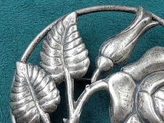 DANECRAFT Sterling Silver Rose Flower Pin: 2.25″ Diameter, 17 grams
