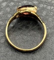 Vintage 80s 90s Gold Plated Marquise Purple Stone Ring Vintage Size 8