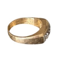 Vintage 14k Diamond Ring. Size 12. Weight is 9.6 Grams. 3- Round Cut .50 TCW.
