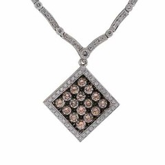 Vivid Round Cubic Zirconia 7.13 Carat Fancy Color Cubic Zirconia Silver Necklace