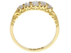 Antique 0.66Ct Diamond and 18k Yellow Gold Five Stone Ring 1911