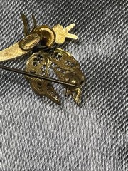 Western Germany Dragonfly Brooch Pin-Gold-tone Filigree Aurora Borealis/Crystals