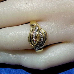 ORIGINAL DAMIANI Vintage DIAMOND Ring Deco Style SOLID 18K GOLD Real Statement