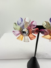 Vintage Large Multicolor Clip On Earrings 1960’s Estate Find