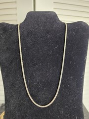 Vintage 14k White Gold Plated Bismark 20 Inch Chain 2.5mm
