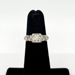 14k White Gold Vintage Art Deco Diamond Engagement Ring Size 3.5 (1705942-11)