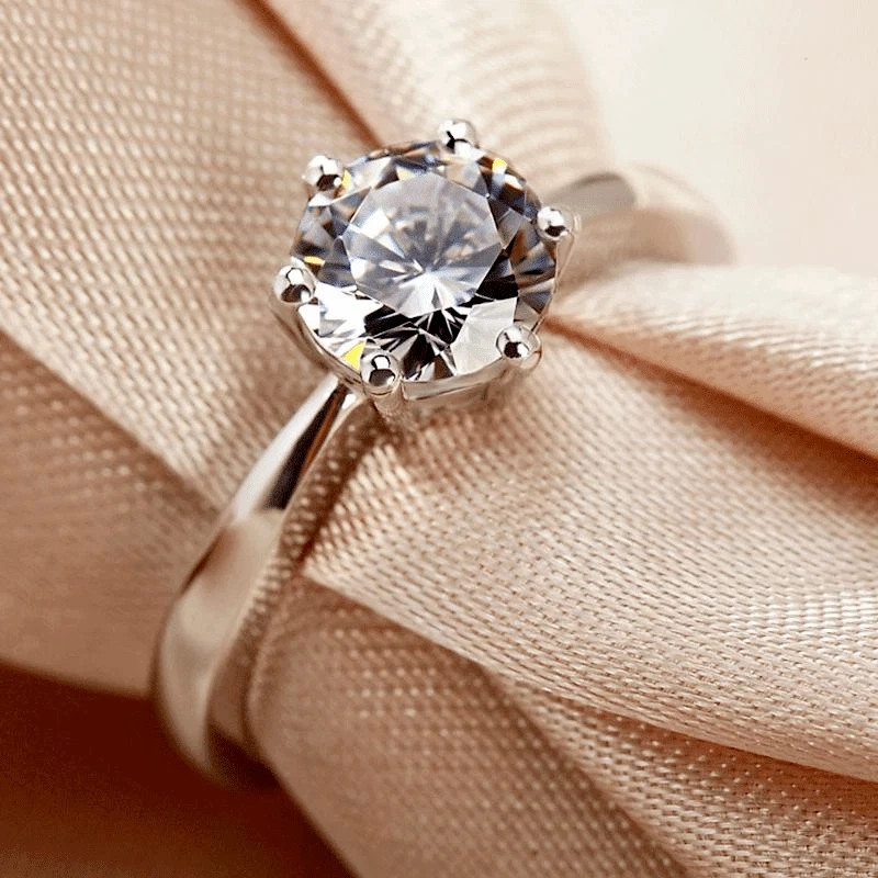2Ct Round Lab Created Diamond Solitaire Wedding Ring 14k White Gold Finish