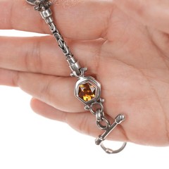 7.75″ Retro Sterling byzantine gemset bracelet