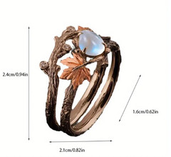 Golden Maple Leaf Ring Vintage Antique Golden Branch Maple Leaf Ring – Men,Women