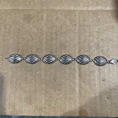 Vintage Puffy Oval Link Bracelet Sterling Silver, Stamped “Italy/925”