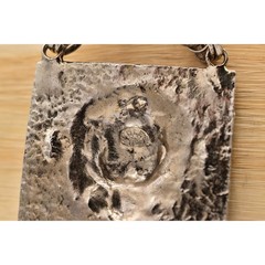Edlee Vintage Chain Lion Door Knocker Necklace Heavy Chain Silver Signed BinBL