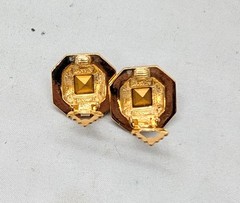 Vintage 1980s Signed Lanvin Rhinestone Runway Couture Statement Clip Earrings