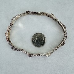 Vintage AVON NR Silver-Tone Rhinestone Crystal Bracelet 8 inch Fold Over Clasp