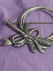 M & H Sterling Silver French Horn Brooch Pin