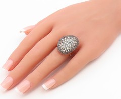 925 Sterling Silver Vintage Ring Gold Plated Multi Color CZ Band Sz 6.5 RG36843