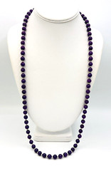 Vintage Beaded Purple Amethyst Necklace 30 in