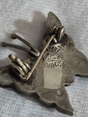 Vintage Taxco Mexico Sterling Silver Abalone Inlay Butterfly Brooch Pin TS-92