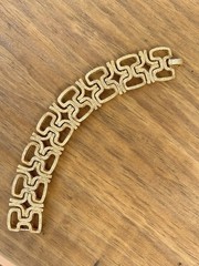 Crown Trifari Goldtone Textured Link Bracelet Mid Century Modern Style 7.5”