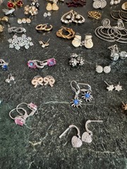 Lot of 70+ Pairs Vintage To Modern Earrings Pierced Clip-On Stud Loop