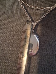 Sterling silver large locket double sided photo pendant necklace, Vintage 37″