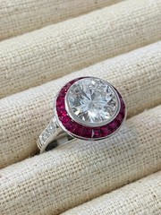 Art Deco Style 5.2Ct Lab Created Diamond Anniversary 14K White Gold Finish Ring
