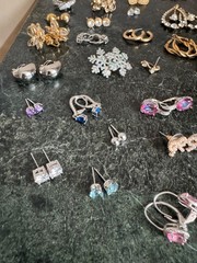 Lot of 70+ Pairs Vintage To Modern Earrings Pierced Clip-On Stud Loop