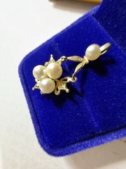 English 9ct Gold Pearl Lavalier Pendant 375 Edwardian Art Deco Style