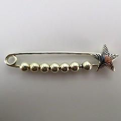 Sterling Silver STAR PIN Charm Holder CHARM PIN Jewelry Gift BEADS Brooch CUTE!