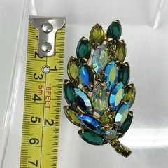 Vintage Juliana Demi Parure Brooch Earrings Leaf Layered Navette Set