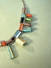 Vintage Glass Bead Sterling Silver Necklace Marked 925 India 20” #595
