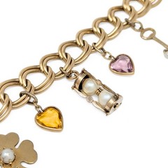 Vintage Automade 12K Gold Filled Double Link 6.75″ Charm Bracelet