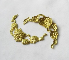 50pcs Flower Vine Brass Plant Filigree Stampings 40x23mm DIY Jewelry Findings