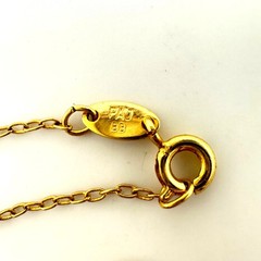 Gold tone genuine purple amethyst cabochon pendant 17.75″ chain necklace