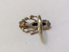 Vintage Turquoise Garnet Ring: 90s Sterling Silver 18K Vermeil Multiple Sizes