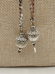 Vintage MONET Victoria Silver Tone Slider Pendant Omega Tie Lariat Necklace