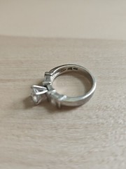 ATI SIGNED STERLING SILVER 3/4 CT MAIN STONE ENGAGMENT RING SZ 7 925