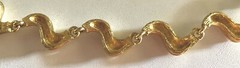 Unique Unbranded Ribbony Brushed Gold Tone/w Creamy White Enamel Choker