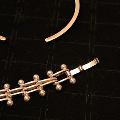 Lot of 3 Vintage Sterling Silver 925 Bracelets Bangle Cuff Studded Links 65g B86