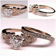 Art Deco Vintage Antique 2.90 Ct Diamond Wedding Ring 14K Set Rose Gold Over