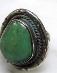 Southwestern Style Turquoise Sterling Silver Ring ~ Size 6.5 ~ 13grams ~ 7-C571