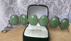 RARE Elegant Nephritis stone Vintage Jewelry Bracelet