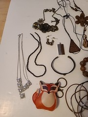 Vintage 70s Style Wood & Leather Jewelry Lot Bangles Earrings Necklace Hippie…