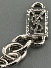 Vintage YSL Yves Saint Laurent Necklace Statement Silver Tone Mixed Stones READ