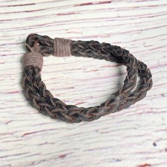 Vintage Abercrombie & Fitch Braided Brown Leather Moose Button Y2K Bracelet